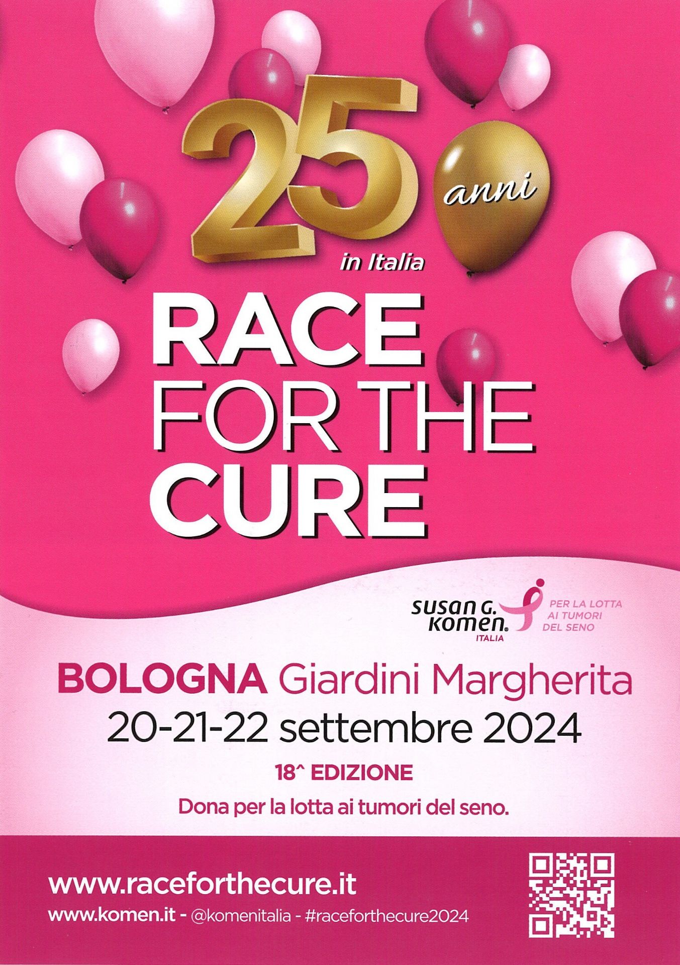 Locandina tappa di Bologna Race for the Cure 2024