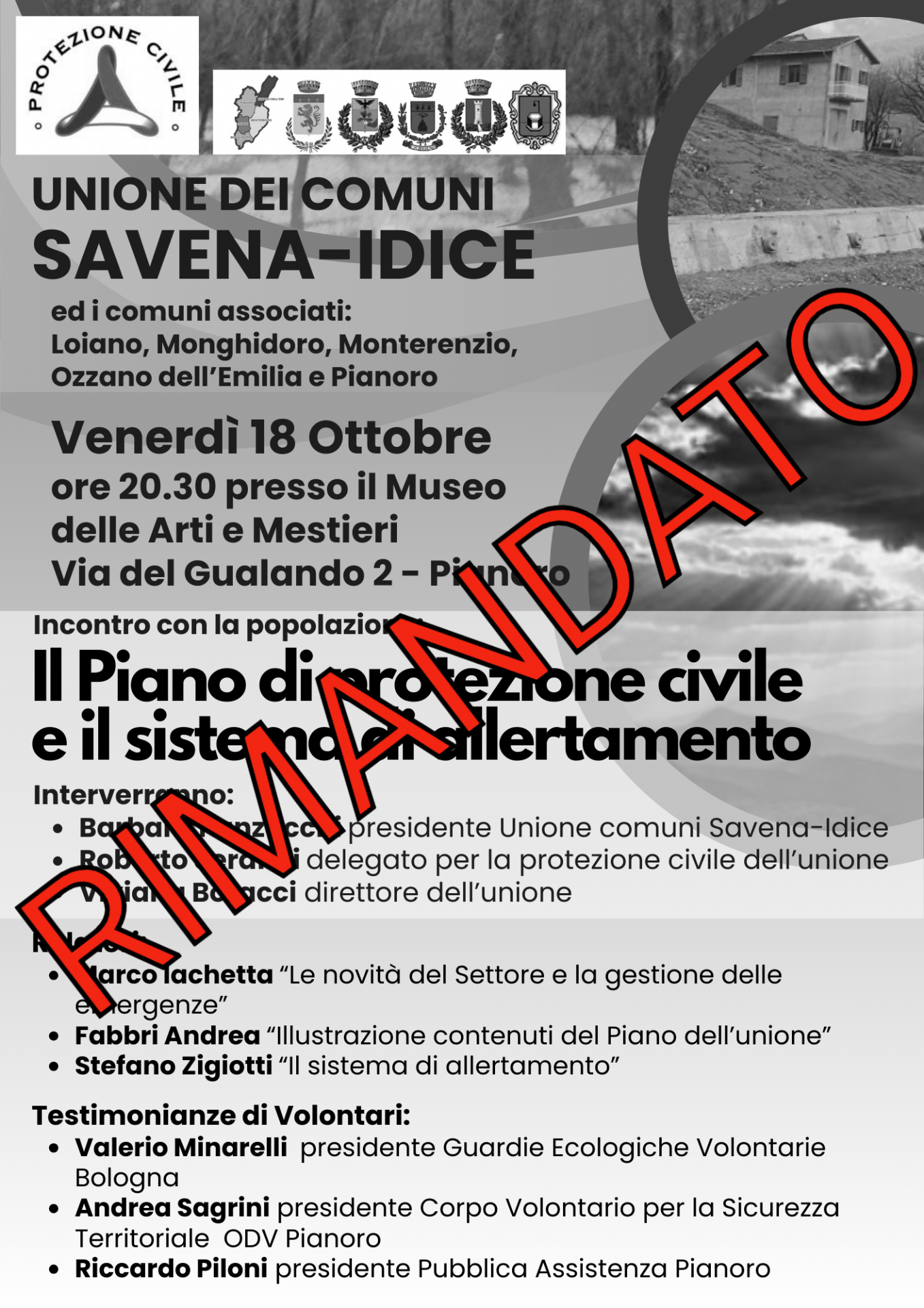 La locandina dell'iniziativa